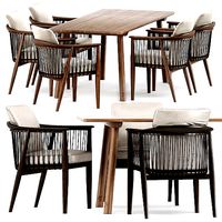 VIOLA CHAIR by Poltrona Frau and TARO 6101 Table by fredericia