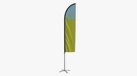 Feather type flag on flagpole