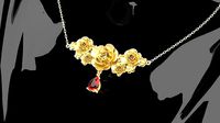Flowers A001 Pendant Jewelry Gold | 3D