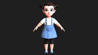 Cartoon Kid Girl 3D model