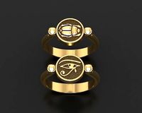 Wadjet Eye of Horus and scarab ring  | 3D