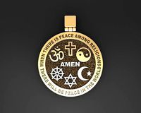 Hexagrams pendant jewel  | 3D