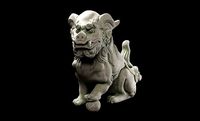 Japanese Komainu or lion-dog statue intended for 3D printing | 3D