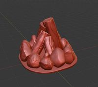 Campfire Stones Wood Camp Camping | 3D