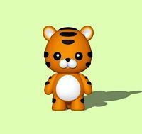 Cute Bengal Tiger | 3D