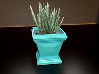 Cubic pot flower plant | 3D