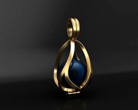 Vintage Raindrop-Shaped Pearl Pendant | 3D