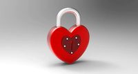 Heart Shape Padlock Model | 3D
