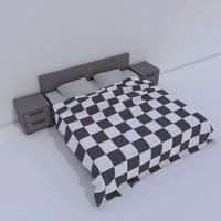 IKEA s Oppdal double size bed with simple bedside tables