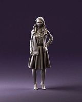 Woman in beige dress red and blue scarf 0903 3D Print Ready | 3D