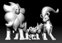 Pokemon Litleo and Pyroar | 3D
