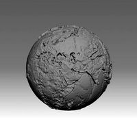 World map 3D - relief topographic 1in50000000 | 3D