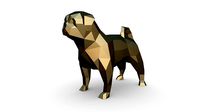 pug dog low poly | 3D