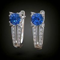 Diamond Earrings english lock gemstone 6 mm | 3D