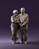 Mustacheman with woman in redbrown dress 0851 3D Print Ready | 3D