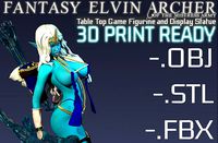 Fantasy 3D Print Pin Up Tabletop Figurine - Mistress Army Archer | 3D