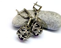 Dangle earrings with organic pattern | 3D