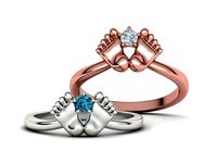 Baby Foot Ring Newborn Ring Birthstone 3dmodel | 3D