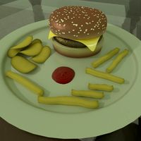 Burger, Chips & Fries
