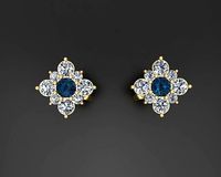Studs  poussette earrings gem | 3D