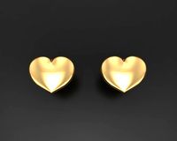 Studs heart pusset earrings | 3D