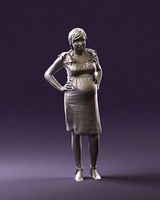 Woman in flowers dress 0707 3D Print Ready | 3D