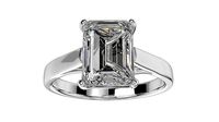 Emerald Cut Engagement Ring 3D CAD Model-O1-105 | 3D