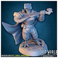 Dragonborn Bard Miniature Supported- 3D Printable - | 3D
