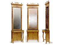 Antique mirror with console