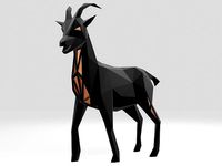 Polygonal Black Goat Parametric | 3D