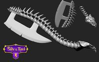 spinal axe  Bone Axe fantasy weapon | 3D