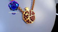 Gold pendant - - Your sweet garnet | 3D