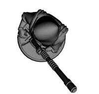 Miniature Old Man Standing Ready