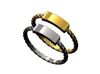 Twisted wire Name Tag Engravable ring | 3D