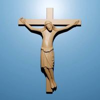 Jesus Crucified Cross 3D STL Model for CNC Router | 3D