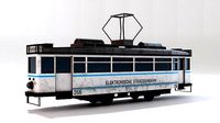 Vintage Tram Street Car PBR Game Ready VR AR low-poly 3d model