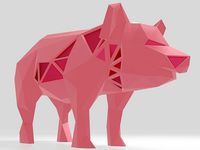 Polygonal Pig Parametric | 3D