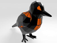 Polygonal Piciformes bird Parametric | 3D