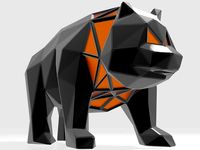 Polygonal Black Panda Parametric | 3D