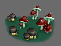 Game-ready stylized mushrooms