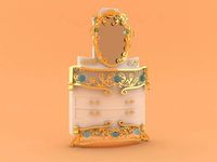 Baroque toilet table