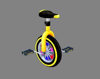 Cartoon unicycle