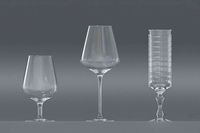 Selection of stylish and elegant royal glassware empty