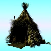 Old fisherman straw hut