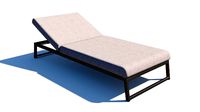 Outdoor Metal and Fabric Sunlounger Sunbed