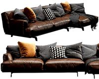 Poliform Tribeca Chaise Lounge Leather