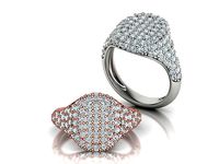 Womens Diamond Signet ring  Gold signet rings 3dmodels | 3D