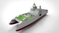 Catamaran destroyer ship