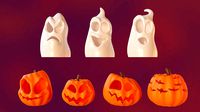 Pumkins and ghosts for eletric candles | 3D