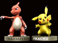 Pokemons - Pikachu and Charmeleon  | 3D